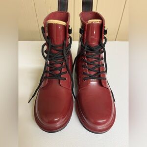 Michael Kors Red Lace-Up Winter/Rain Boots